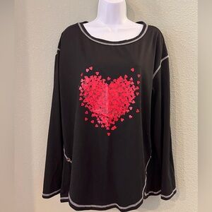 NORACORA Black Graphic Long Sleeve Tunic.